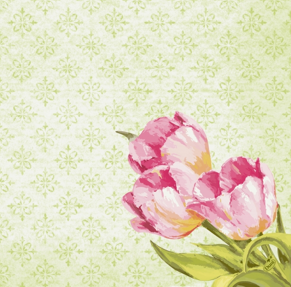 Serviette "Love Tulips", Dunisoft, 40x40cm - 360 Stück